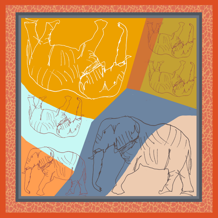 Etosha Elephant 70x70